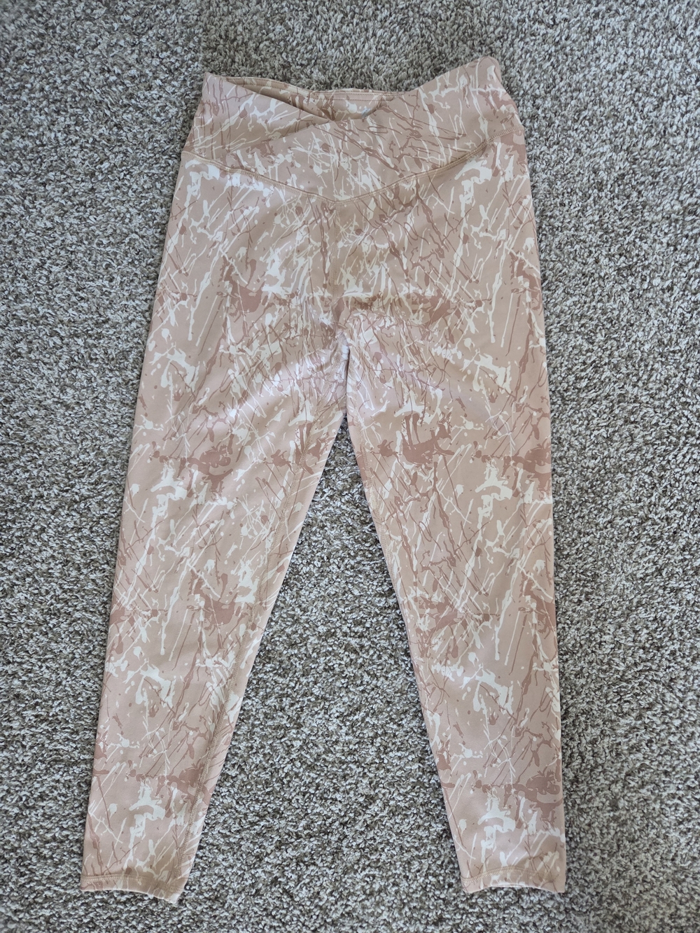 Kyodan Beige Marble-Print Leggings